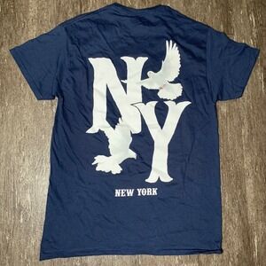 Nova Men T-Shirt Mens Medium NY Doves Graphic Print Navy Blue